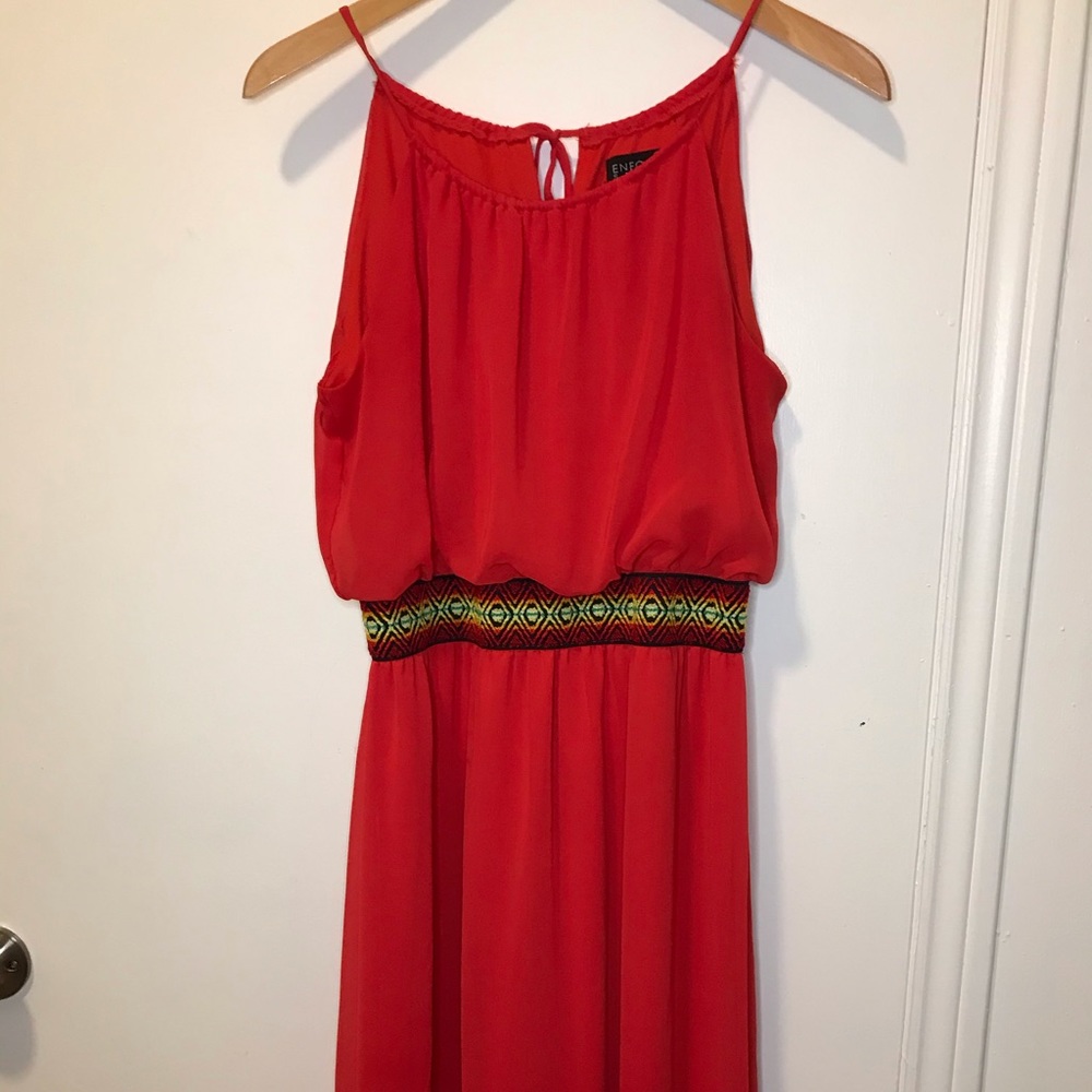 Enfocus Flowy Red Maxi Dress